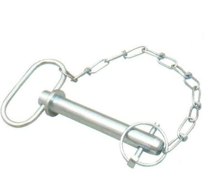 3/4" X 7" (6-1/4" EFF. LENGTH) HITCH PINS RND HANDLE, W/ CHAIN&amp;LYNCH PIN ZY